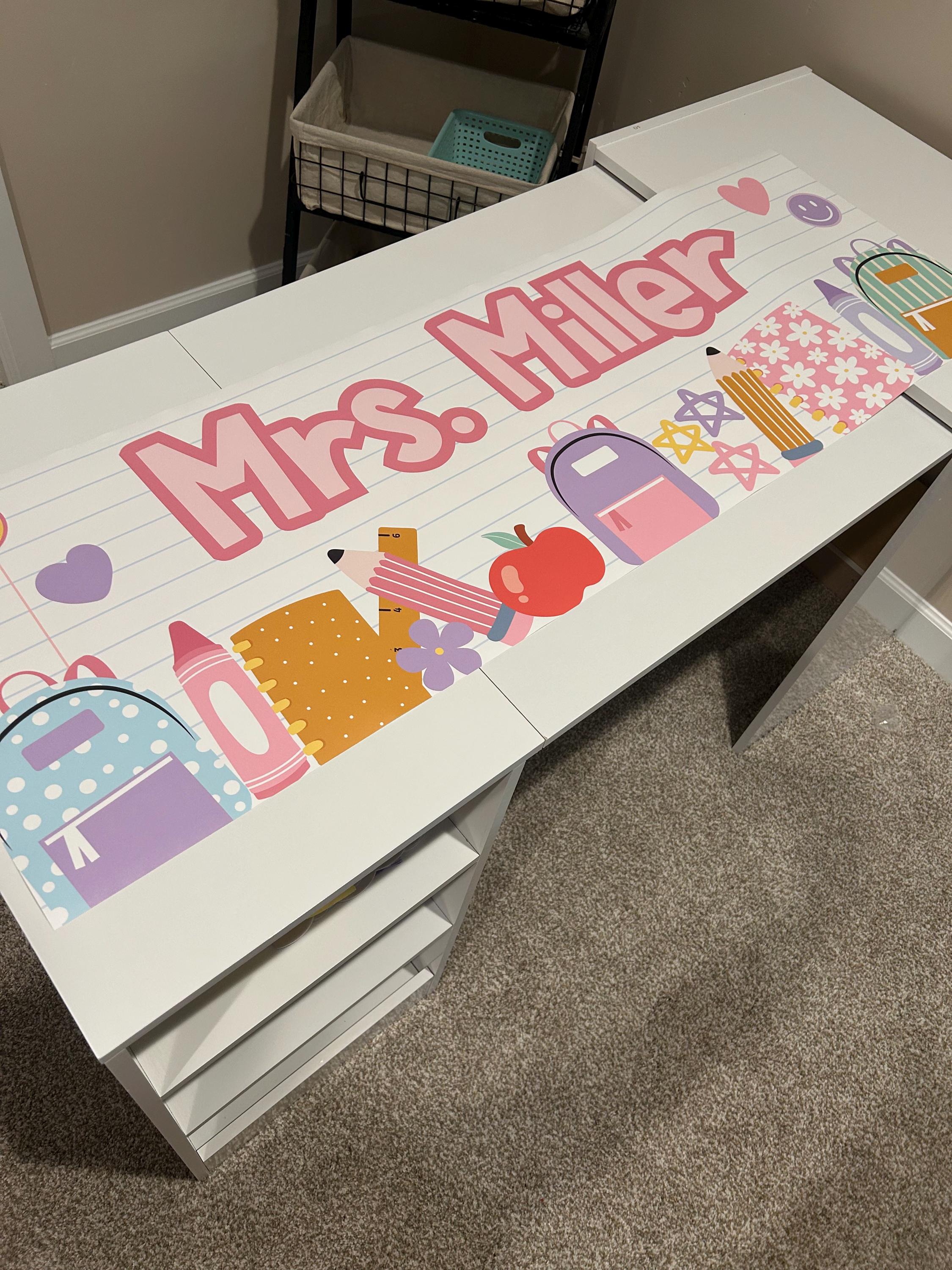 Peel & Stick Teacher Desk Wrap, Classroom Desk Decal, Easy Application, Removable Teacher Desk Decor, Classroom Desk Sign, Composition Book