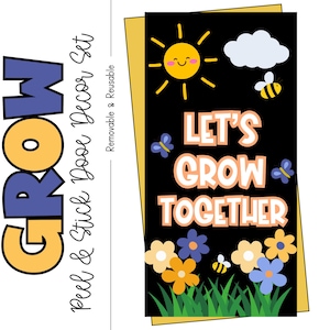 Spring Classroom Decor Peel and Stick Reusable Decals Teacher Door Decoration Bulletin Board and Window Decoration for School