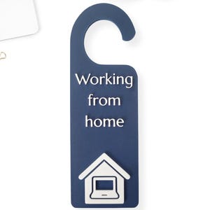 Working From Home Door Sign – Do Not Disturb Sign for Remote Workspaces, Fun Home Office Door Hanger – Multiple Colors Available