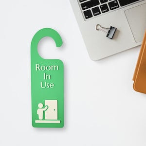 Room In Use Door Hanger – Privacy Sign for Offices, Studios, Therapy Rooms, or Home Workspaces