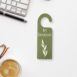In Session Door Hanger – Spa & Therapy Room Sign, Do Not Disturb Massage Sign, Door Handle Privacy Sign for Massage Therapists