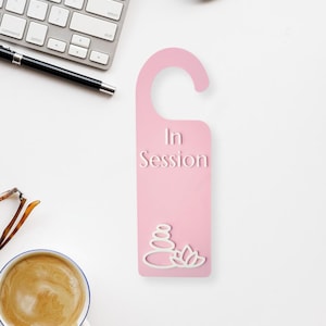 In Session Door Sign – Massage Room Privacy Tag, Spa Treatment Do Not Disturb Door Hanger, Wellness Studio Decor, Spa Door Hanger