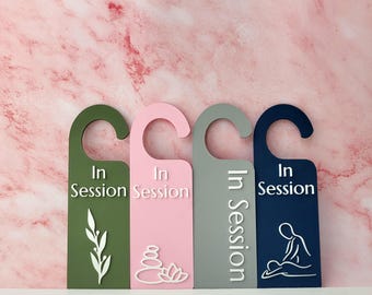 In Session Please Do Not Disturb Wood Vinyl Sign Door Hanger Therapy ...