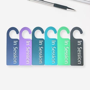 In Session Door Hangers – Spa & Therapy Room Sign, Do Not Disturb Massage Sign, Door Handle Privacy Sign for Massage Therapists