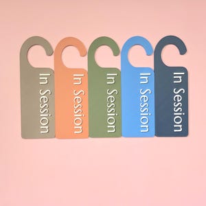 In Session Door Hangers – Spa & Therapy Room Sign, Do Not Disturb Massage Sign, Door Handle Privacy Sign for Massage Therapists