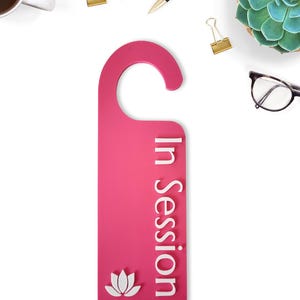 In Session Door Hanger – Do Not Disturb Sign for Beauty Salons, Lash Techs, Therapists, Office Privacy Door Sign