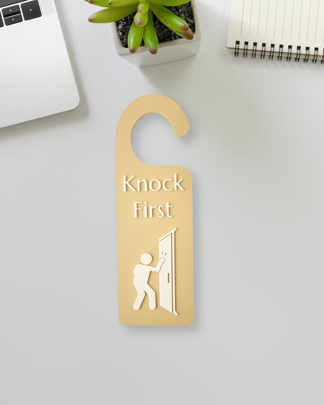 Knock First. Icon Knock First Door Hanger: Do Not Disturb Office Privacy Sign With Door ...