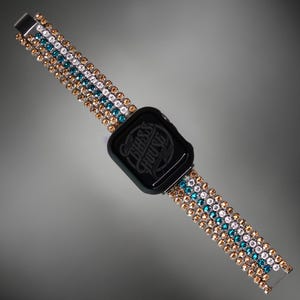 Sparkly Austrian Crystal Jacksonville Football Watch Band – Stainless Steel Bling Strap for Apple & Samsung Watches – Luxury Gift for Her