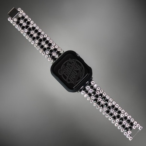 Sparkly Austrian Crystal Watch Band – Stainless Steel Bling Strap for Apple & Samsung Watches – Luxury Gift for Her