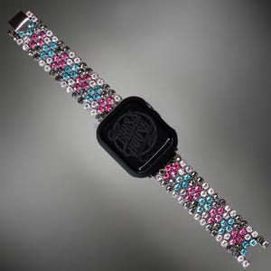 Sparkly Austrian Crystal Watch Band – Stainless Steel Bling Strap for Apple & Samsung Watches – Luxury Gift for Her