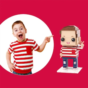 Full Body Customizable 1 Person Brick Figure – Personalized Small Particle Block Toy for Kids Unique Gift Customizable Character