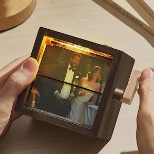 Custom Photo Flipbook Frame with LED Light: Hand-Cranked Animation Box