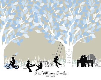 Silhouet foto - gepersonaliseerd, familieportret, silhouet kunst, voorstel foto, kinderen foto, moederdag, vaderdag, PDF optie