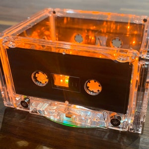1 Tier Cassette Centerpiece, or Organizer, 1990&#39;s and 1980&#39;s unique gifts, music decor, vintage mixtape centerpieces, music lovers art