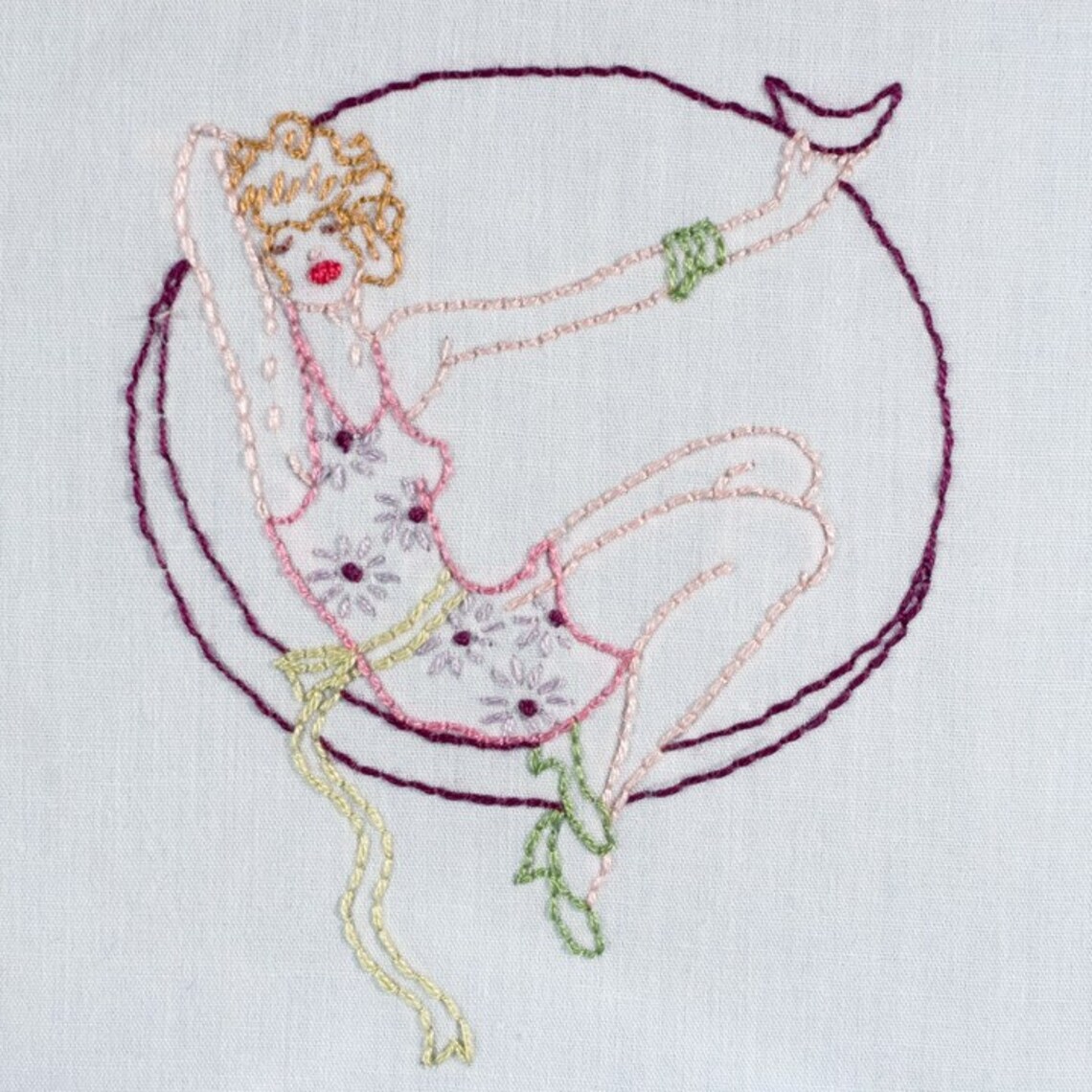 Pinup Girls original hand embroidery ironon sheet Etsy