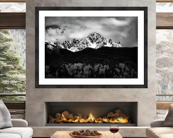 Spring Mount Sneffels, BW mountains, snowy mountains, aspen trees, Colorado photo, spring aspens, mountains | Sneffels in Spring