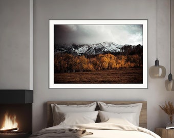 NEW** Colorado fall mountains, fall aspen trees, snowy mountains, Dallas Divide, fall storm, evening sunset fall | Evening at Dallas Divide