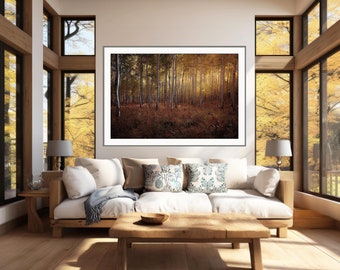 NEW** Sunset aspen forest, forest ferns, copper, birch, Colorado fall aspens, aspen color, evening light aspen trees | OwlCreek Aspen Sunset