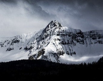 Mountain photo, snowy mountains print, landscape wall art, Colorado art, snow mountain photo, Colorado mountain photo, ski lodge decor