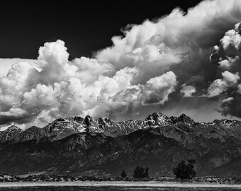 Mountain photo, mountain wall decor, storm photo, Colorado landscape, Rocky Mountains photo, clouds art, stormy dramatic photo, nature decor