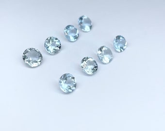 Ca. 7ct Brazilian Natural Aquamarine Round Cut Loose Gemstone ca. 6mm