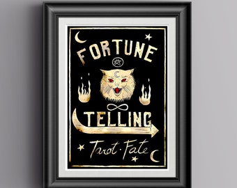 Fortune Teller Art, Tarot Print, Tarot Poster, Occult Art