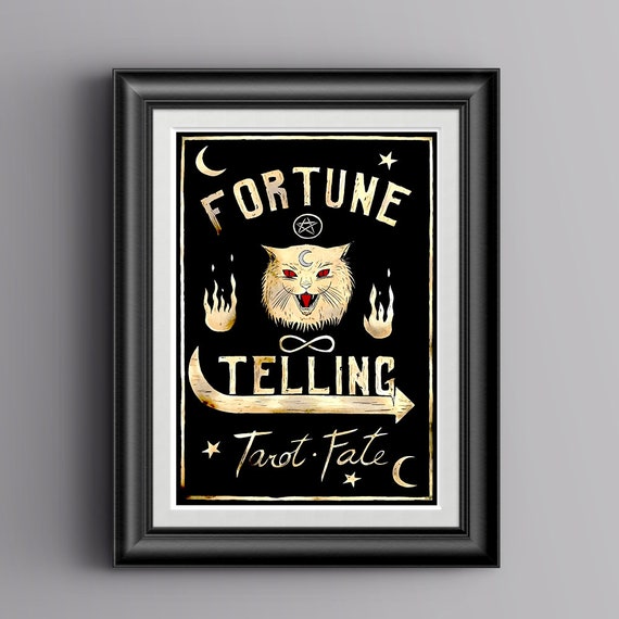 Fortune Teller Art, Tarot Print, Tarot Poster, Occult Art