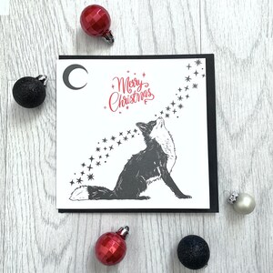 Carte de Noël Fox, Carte de Noël déjouée, Carte de Noël Fox, Carte de Noël sérigraphiée