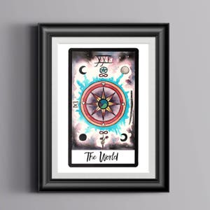 Die Welt, Tarot Kartendruck, Okkulte Kunst, Okkulter Druck, Tier Tarot, Tarot Geschenk, Tarot Karten Kunst, Magie Druck, Tarot Legung