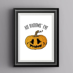 Kürbis Druck, Kürbis Wandkunst, Halloween Druck, Halloween Geschenk, Halloween Kunst, Kürbis Illustration