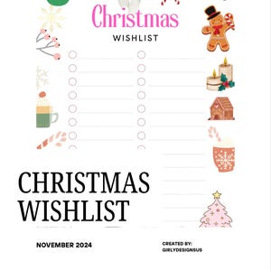 Bezaubernde Weihnachtswunschliste: Ästhetischer Weihnachtsgeschenkplaner für Kinder und Erwachsene