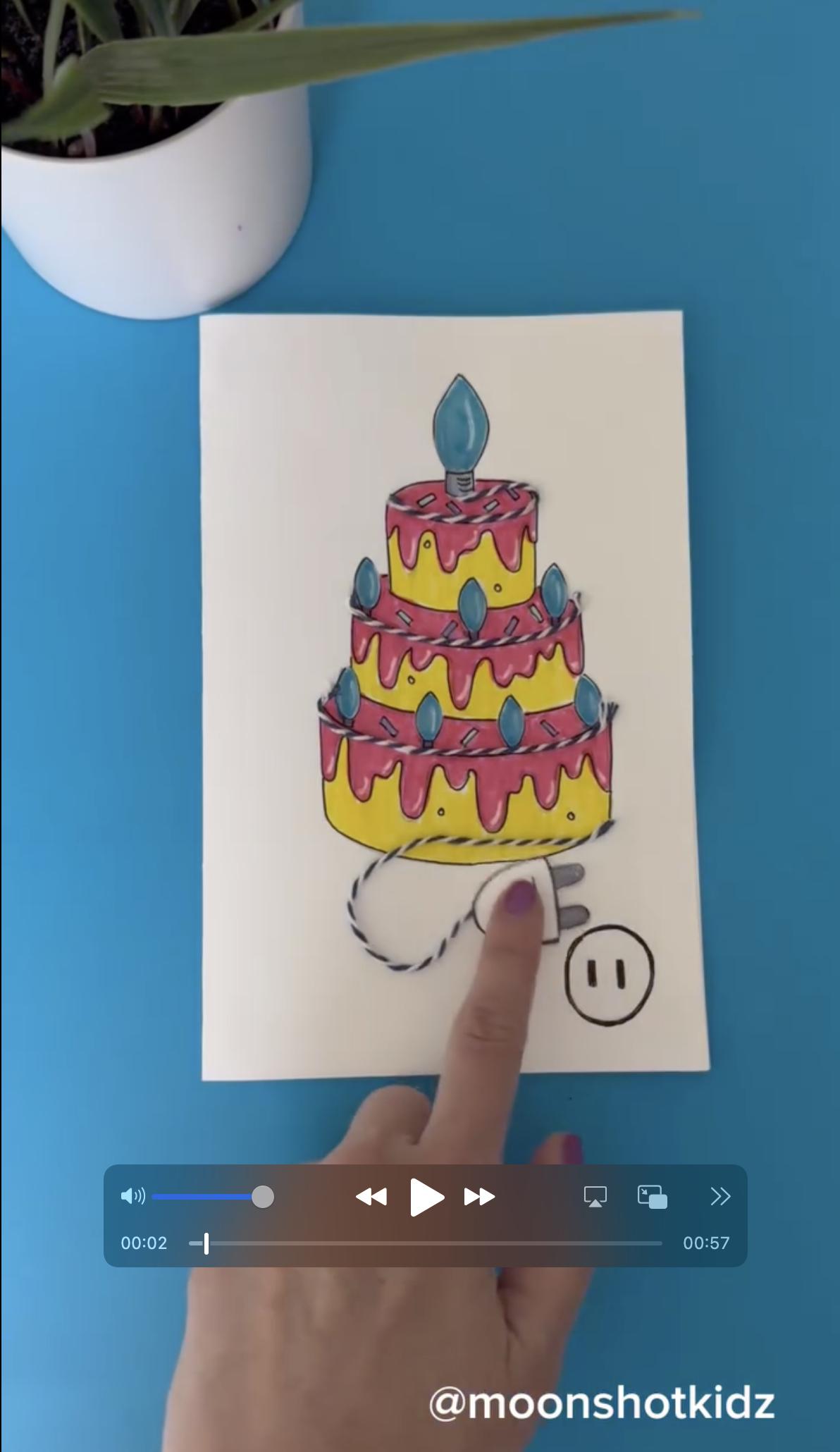 Interactive Design Cake Interactive Birthday Cake Card Template, STEAM DIY Project - Etsy