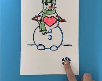 Moonshotkidz &quot;Snowman’s Heart&quot; Template & Instructions for Interactive Card Paper Electronics Easy fun science tech art STEAM DIY Project
