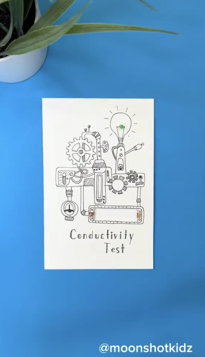 Conductivity Test Template & Instructions, Paper Electronics STEAM DIY ...