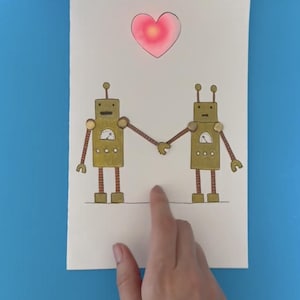 Modèle Moonshotkidz « Robot sweethearts » et instructions pour carte interactive papier électronique Art technique facile et amusant Projet DIY VAPEUR