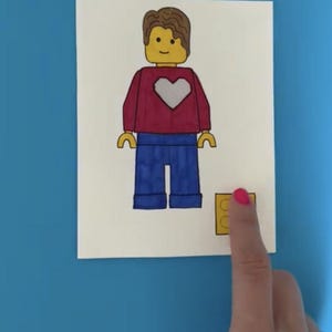Plantilla "Lego Person" de Moonshotkidz e instrucciones para tarjetas interactivas Electrónica de papel Proyecto de arte tecnológico STEAM fácil y divertido DIY