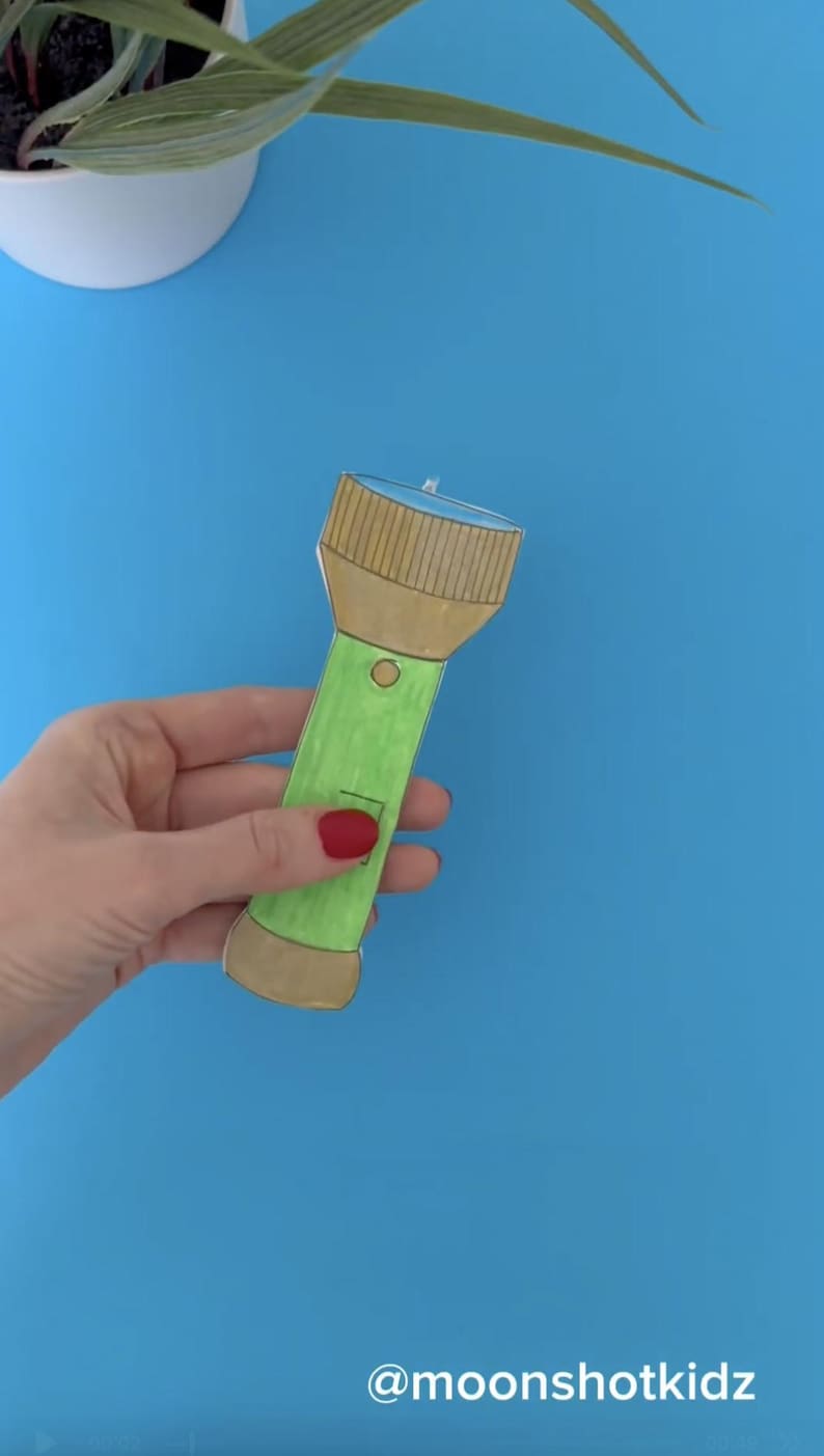 Paper Flashlight Template & Instructions, Interactive Card STEAM DIY ...