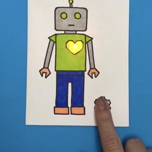 Moonshotkidz Mini Robot Interactive Card: STEAM DIY Paper Electronics Project (Digital Download)