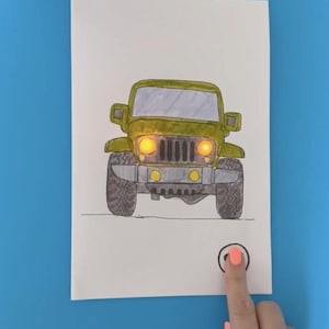 Modèle Moonshotkidz « Jeep » et instructions pour cartes interactives papier électronique Art technique facile et amusant Projet DIY VAPEUR