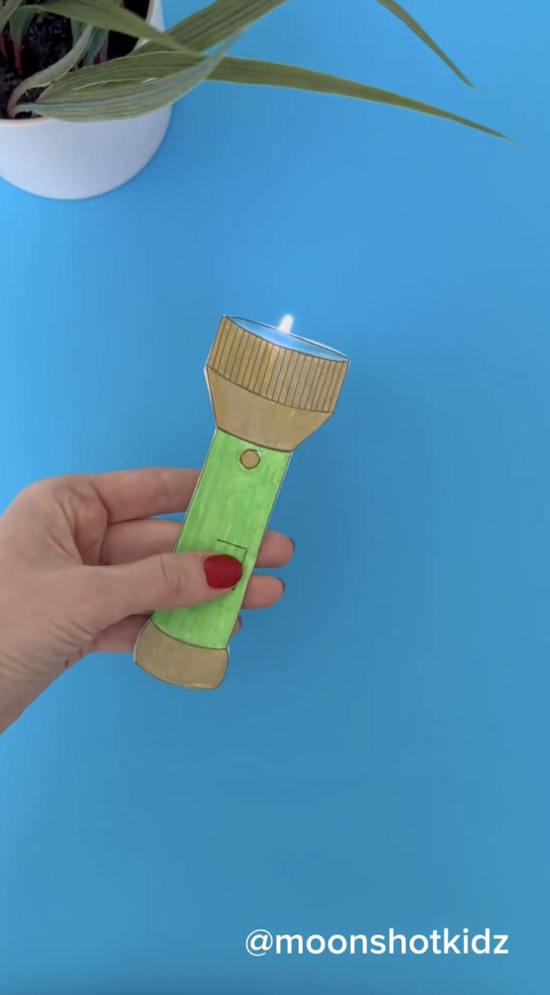 Paper Flashlight Template & Instructions, Interactive Card STEAM DIY ...