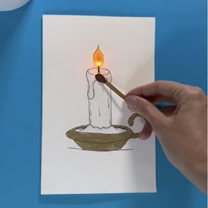 Moonshotkidz "Candleflamme" Vorlage & Anleitung für Interaktive Karte Papier Elektronik Einfach fun tech art DIY STEAM Projekt