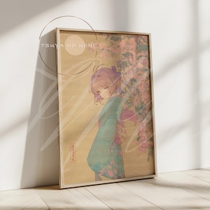 Sakura Kinomoto Art Print · Cardcaptor Sakura Poster · Japanese Ukiyo-e Style · Shojo Anime Wall Art · Pastel Room Decor · Magical Girl Gift