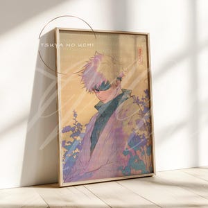 Stampa artistica Gojo Satoru · Poster Jujutsu Kaisen · Stile giapponese Ukiyo-e · Arte da parete anime · Regalo anime · Stampa JJK · Arredamento da collezione Manga
