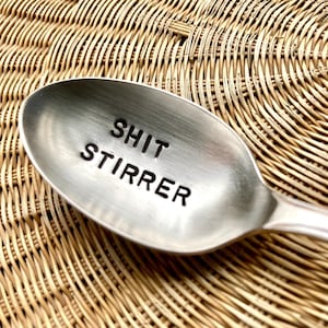 Shit Stirrer - Rude Gift, Funny Gift, Joke Gift, Amusing Teaspoon Gift.  Birthday or Christmas Gift