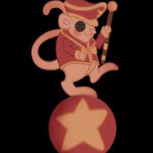 2.5" Coraline Circus Mouse Keychain & Sticker image 4