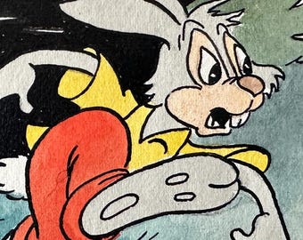 DISNEY - Serietidningsillustration - Enkelsidig - Brer Rabbit - Original illustrationskonst