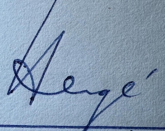 Herge's TINTIN Animation Art and Herge Signed 'Flight 714'