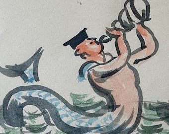 EH Shepard（くまのプーさんアーティスト） - 英国海軍のマーマン - オリジナルイラストアート