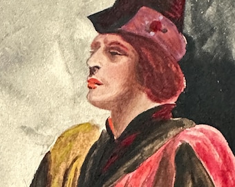 Medieval Theatre Costume Design - Gentleman at Court - Original Illustration Art