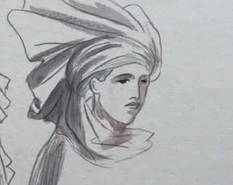 Medieval Theatre Costume Design - Men’s Headgear - Original Illustration Art